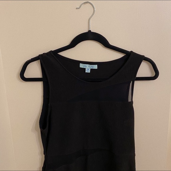 Black Mesh Mini Dress - Picture 5 of 6